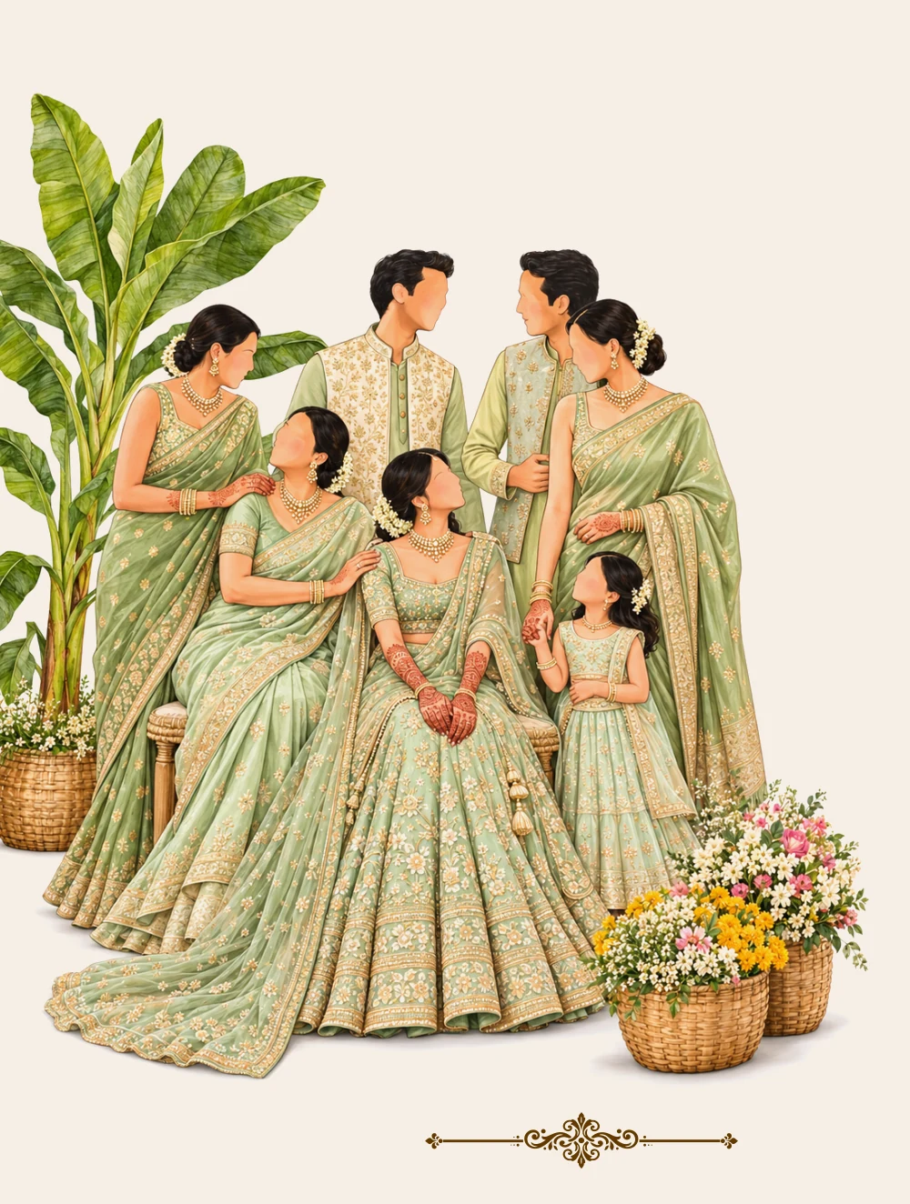 Mehndi wedding illustration