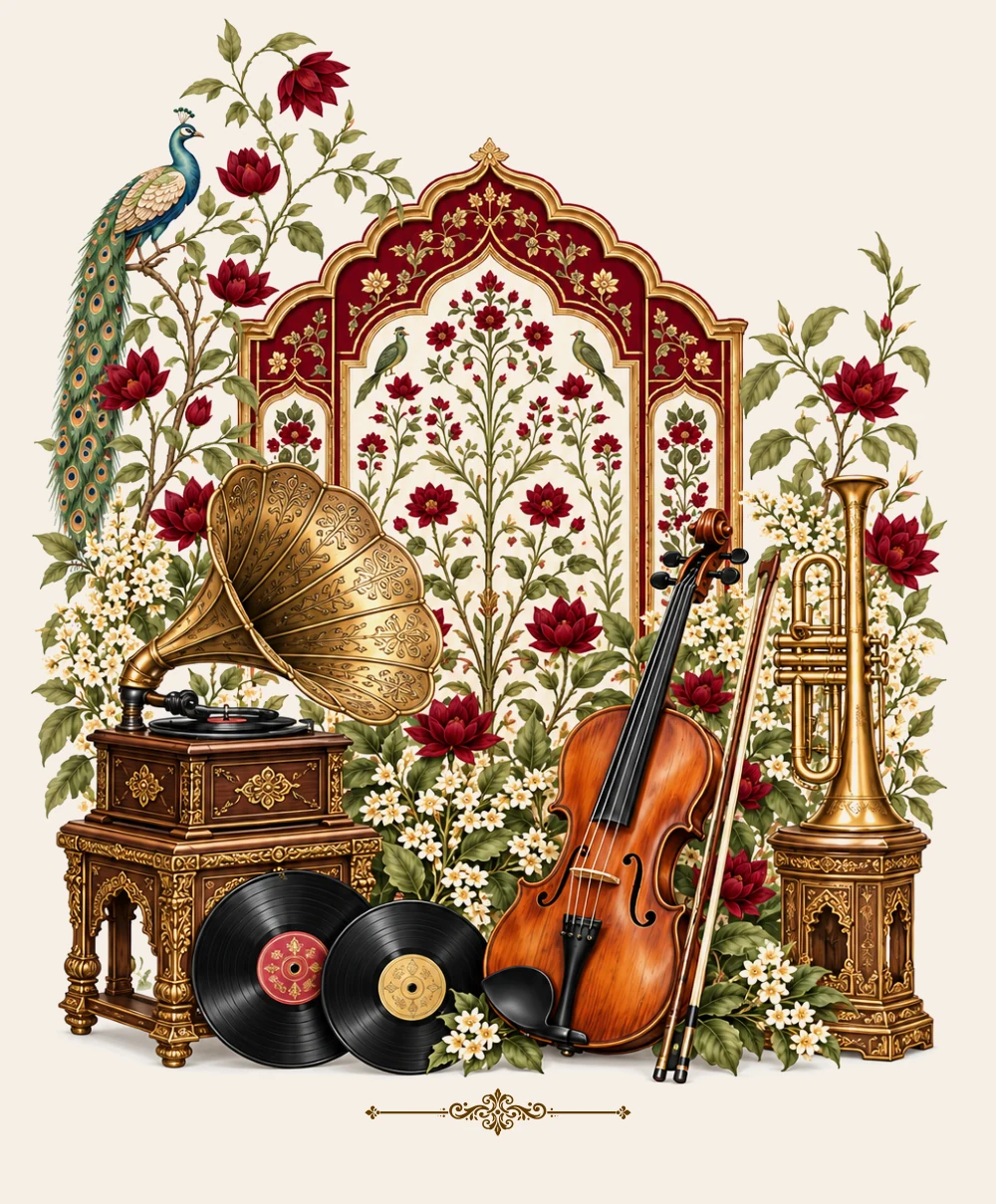 Sangeet & Ring Ceremony wedding illustration